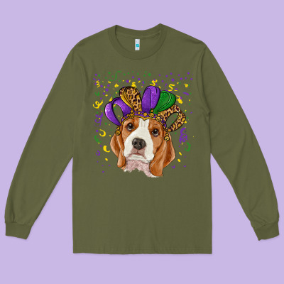 Long Sleeve Tee mardi gras beagle