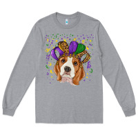 Heather Grey mardi gras beagle Long Sleeve Tee - RanaPortraitStore