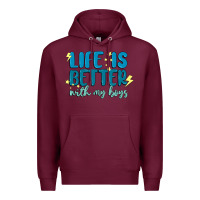 Burgundy life is better with my boys Premium Hoodie - MaliasSmallBusiness