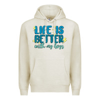 Oatmeal Heather life is better with my boys Premium Hoodie - MaliasSmallBusiness