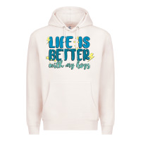 Pale Pink life is better with my boys Premium Hoodie - MaliasSmallBusiness