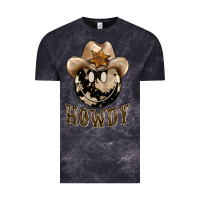 Cloud Black howdy smiley face Vintage Tee - BarkalooDesign