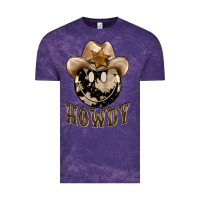 Cloud Purple howdy smiley face Vintage Tee - BarkalooDesign