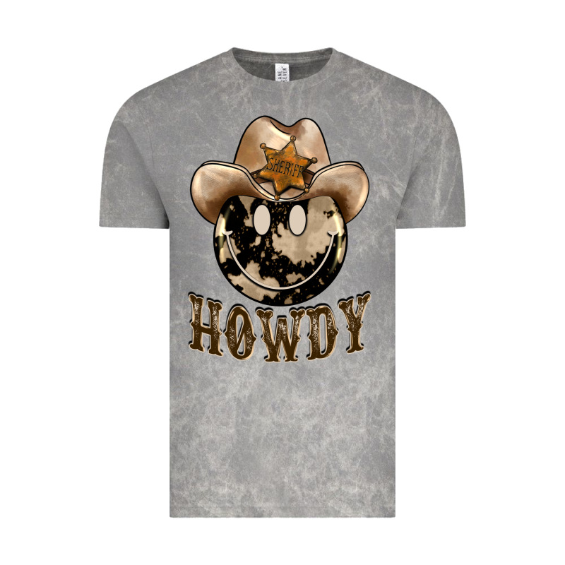 Howdy Smiley Face Vintage Tee by BarkalooDesign | Teevron