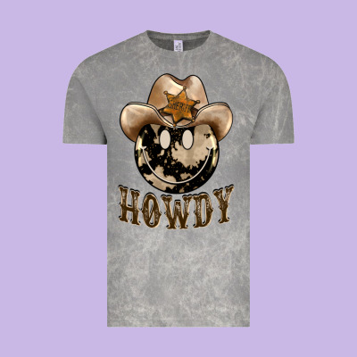 Howdy Smiley Face Vintage Tee Designed By Barkaloodesign
