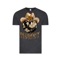 Vintage Black howdy smiley face Vintage Tee - BarkalooDesign