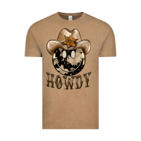 Vintage Coffee howdy smiley face Vintage Tee - BarkalooDesign