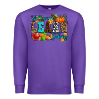 Purple y'all gonna learn today pumpkin and pen Premium Sweatshirt - AdoDesignShop