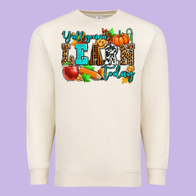 Y'all Gonna Learn Today Pumpkin And Pen Premium Sweatshirt Designed By Adodesignshop