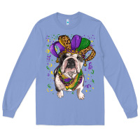Colony Blue mardi gras hat  english bulldog Long Sleeve Tee - RanaPortraitStore