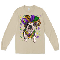 Mushroom mardi gras hat  english bulldog Long Sleeve Tee - RanaPortraitStore