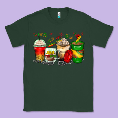 Juneteenth Coffee Cups Classic Tee Designed By Zillion Design Studio