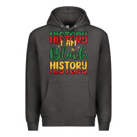 Charcoal Heather i am black history Premium Hoodie - MaliasSmallBusiness