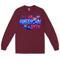 Burgundy all american boy billie wilder Long Sleeve Tee - texasbilliewilder