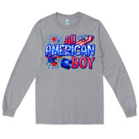 Heather Grey all american boy billie wilder Long Sleeve Tee - texasbilliewilder