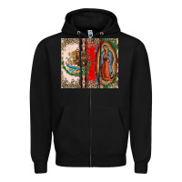 Black Virgin Mary Mexican Flag Zipper Hoodie - CTS Tumbler Store