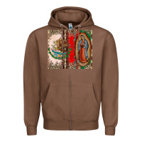Chestnut Virgin Mary Mexican Flag Zipper Hoodie - CTS Tumbler Store