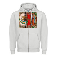 Virgin Mary Mexican Flag Zipper Hoodie | Teevron