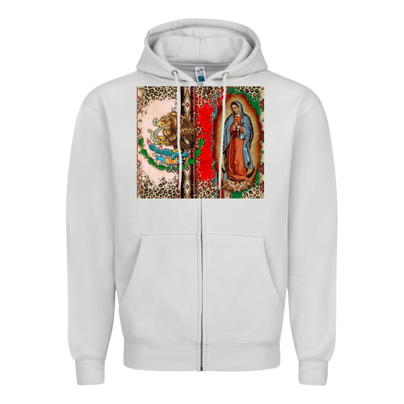 Virgin Mary Mexican Flag Zipper Hoodie by CTS Tumbler Store | Teevron