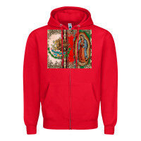 Red Virgin Mary Mexican Flag Zipper Hoodie - CTS Tumbler Store