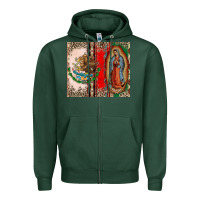 Sports Green Virgin Mary Mexican Flag Zipper Hoodie - CTS Tumbler Store