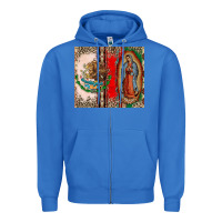 True Royal Virgin Mary Mexican Flag Zipper Hoodie - CTS Tumbler Store