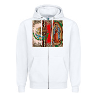 White Virgin Mary Mexican Flag Zipper Hoodie - CTS Tumbler Store