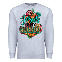 Heather Grey jesus is my anchor Premium Sweatshirt - Jasminsmagicworld
