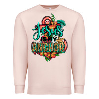 Pale Pink jesus is my anchor Premium Sweatshirt - Jasminsmagicworld