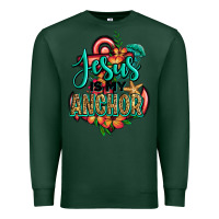 Sports Green jesus is my anchor Premium Sweatshirt - Jasminsmagicworld