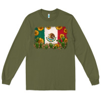 Army Green mexican flag Long Sleeve Tee - Zillion Design Studio