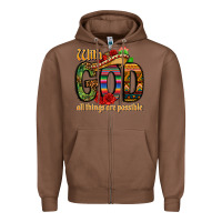 Chestnut with god all things are possible Zipper Hoodie - CTS Tumbler Store