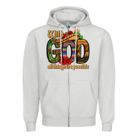 Dove Grey with god all things are possible Zipper Hoodie - CTS Tumbler Store