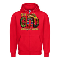 Red with god all things are possible Zipper Hoodie - CTS Tumbler Store