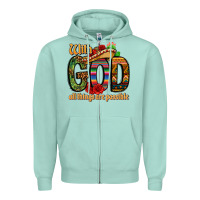 Seafoam with god all things are possible Zipper Hoodie - CTS Tumbler Store