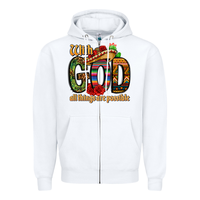 With God All Things Are Possible Zipper Hoodie by CTS Tumbler Store | Teevron
