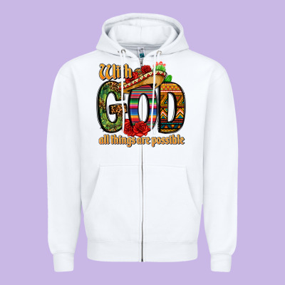 With God All Things Are Possible Zipper Hoodie Designed By Cts Tumbler Store