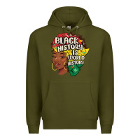 Army Green black history is world history Premium Hoodie - MaliasSmallBusiness