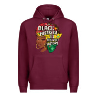 Burgundy black history is world history Premium Hoodie - MaliasSmallBusiness