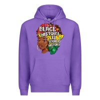 Purple black history is world history Premium Hoodie - MaliasSmallBusiness