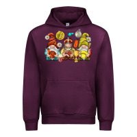 Mauve Wine sports gnomies Urban Hoodie - NancyCooperArtShop