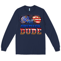 Navy all american dude Long Sleeve Tee - texasbilliewilder