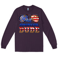 Plum all american dude Long Sleeve Tee - texasbilliewilder