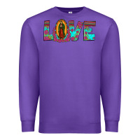 Purple love our lady of guadalupe Premium Sweatshirt - JahusDesignShop