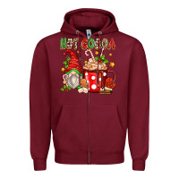 Burgundy hot cocoa gnome Zipper Hoodie - texasbilliewilder