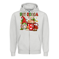 Dove Grey hot cocoa gnome Zipper Hoodie - texasbilliewilder