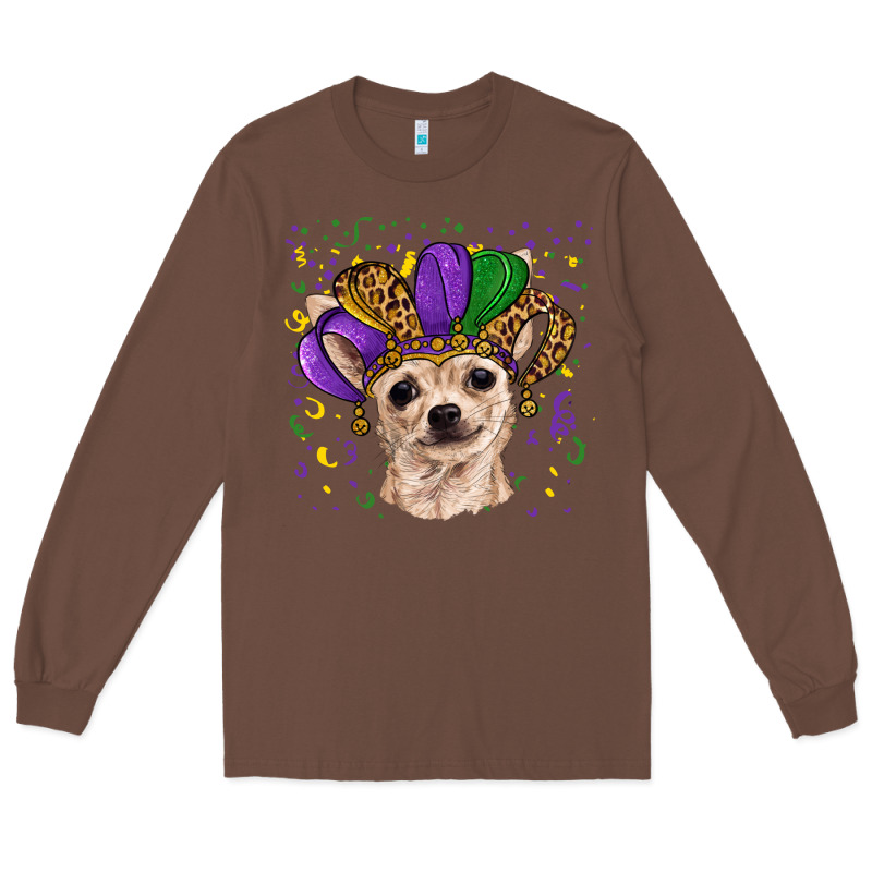 Mardi Gras Hat Chihuahua Long Sleeve Tee by RanaPortraitStore | Teevron