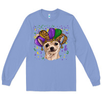 Colony Blue mardi gras hat chihuahua Long Sleeve Tee - RanaPortraitStore