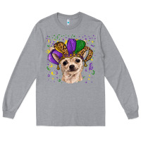 Heather Grey mardi gras hat chihuahua Long Sleeve Tee - RanaPortraitStore