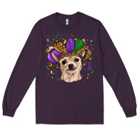 Plum mardi gras hat chihuahua Long Sleeve Tee - RanaPortraitStore